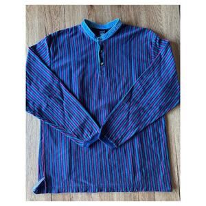 Lands' End Men's Vtg Stripped Button Long Sleeve Size Medium